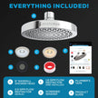 SparkPod Shower Head - High Pressure Rain - Premium Quality Luxury Design - 1-Min Install - Easy Clean Adjustable Replacement for Your Bathroom Shower Heads (Luxury Polished Chrome, 6 Inch Round) 🍁 All In One Marketplace Canada
