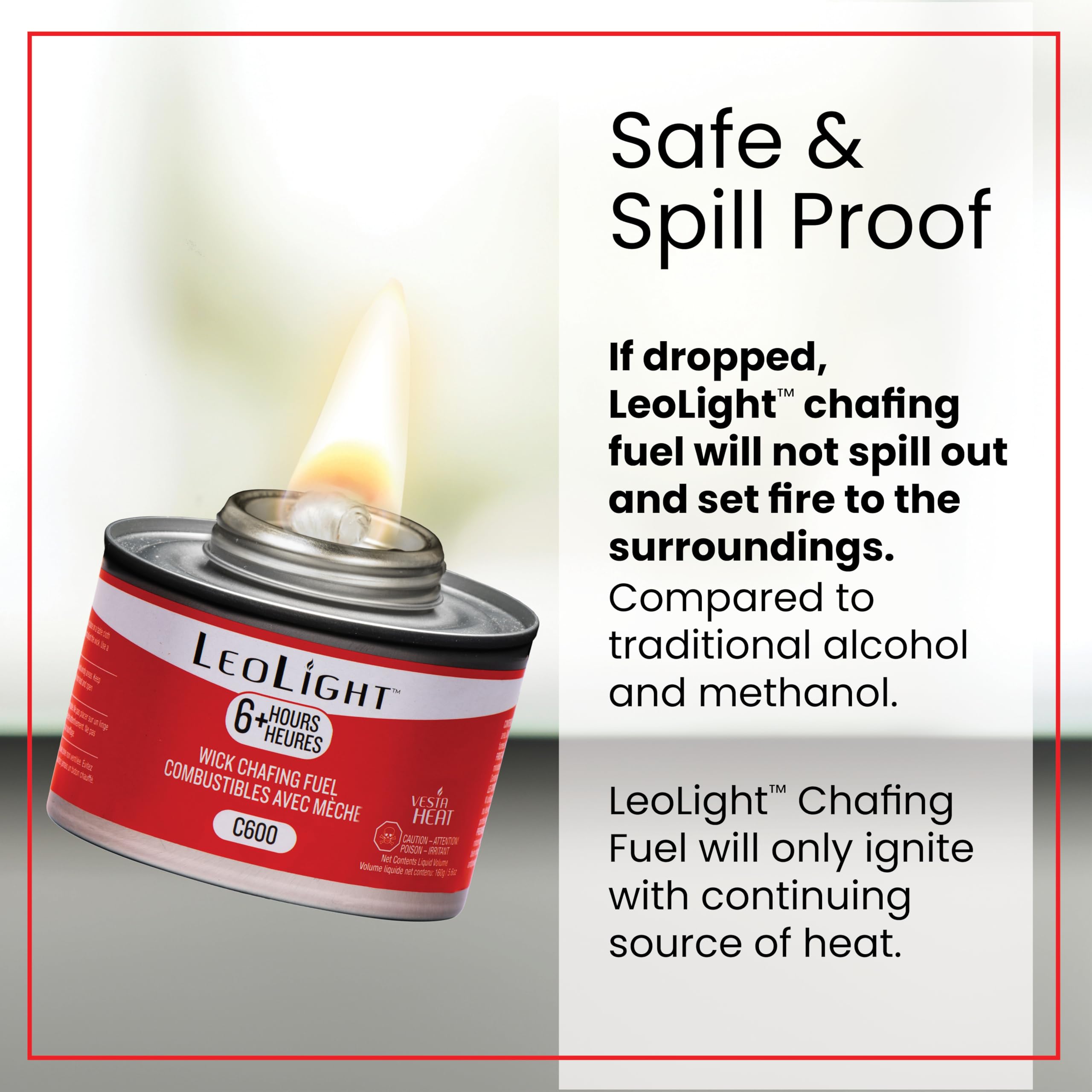 6 Pack Chafing Fuel 6 Hour Burn – Odorless, Smokeless & Spill-Proof Wick, 7.8oz Food Warmer Fuel for Chafing Dish Buffet Set & Catering Use, LeoLight 🍁 All In One Marketplace Canada