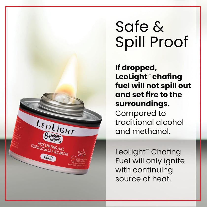 6 Pack Chafing Fuel 6 Hour Burn – Odorless, Smokeless & Spill-Proof Wick, 7.8oz Food Warmer Fuel for Chafing Dish Buffet Set & Catering Use, LeoLight 🍁 All In One Marketplace Canada