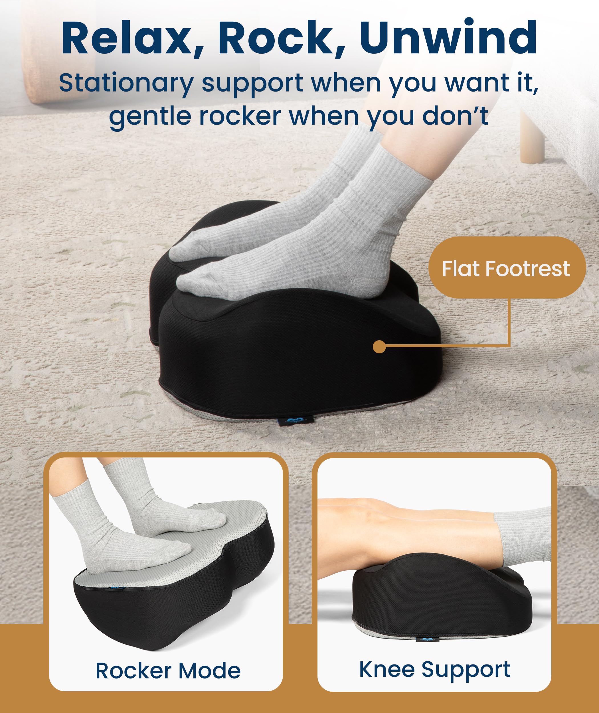 Everlasting Comfort Foot Rest for Under Desk at Work - Memory Foam Office Foot Stool & Under Desk Footrest Leg Elevation Pillow for Gaming & Home Office, Supports Posture 🍁 All In One Marketplace Canada