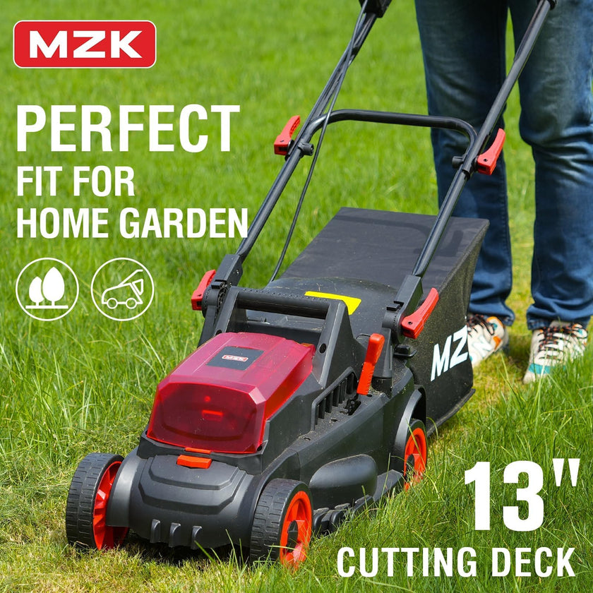 MZK 40V(2 x 20V) 13” Cordless Electric Lawn Mower, Electric Mower with 4-Position Height Adjustment, Compact and Lightweight Push Battery Powered Lawn Mower (LM13CA08) 🍁 All In One Marketplace Canada