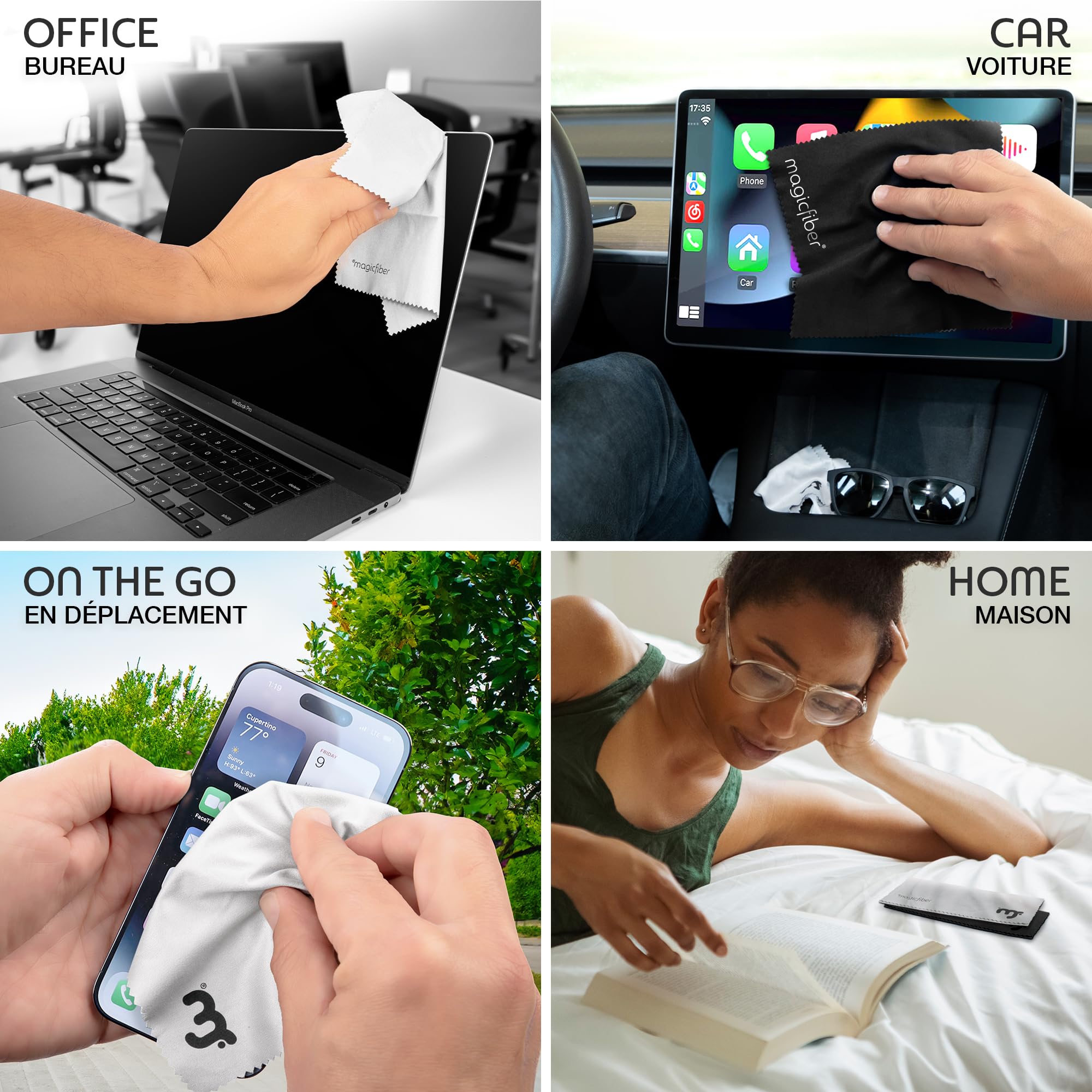 MagicFiber Microfiber Cleaning Cloths 6 Pack 6x7”- Premium Eye Glasses Cleaner for Lens and Screens I Scratch-Free Streak-Free Lint Free 🍁 All In One Marketplace Canada