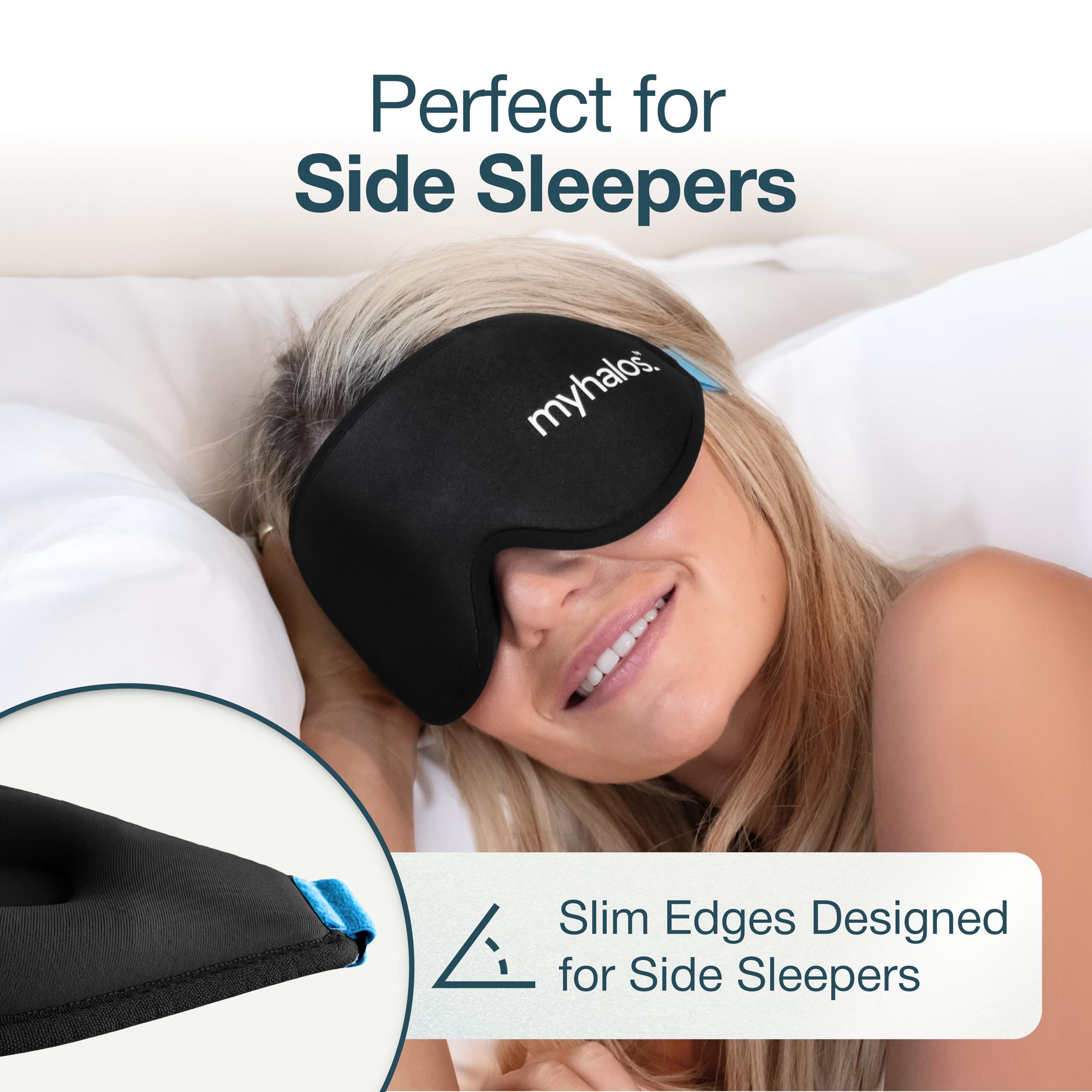 MyHalos® Sleep Mask – 3D Blackout Eye Mask for Women & Men, Side Sleepers, Zero Pressure Memory Foam Eyelash Friendly, Breathable,Award-Winning Sleep Aid for Travel (Black, 1 Count (Pack of 1) 🍁 All In One Marketplace Canada