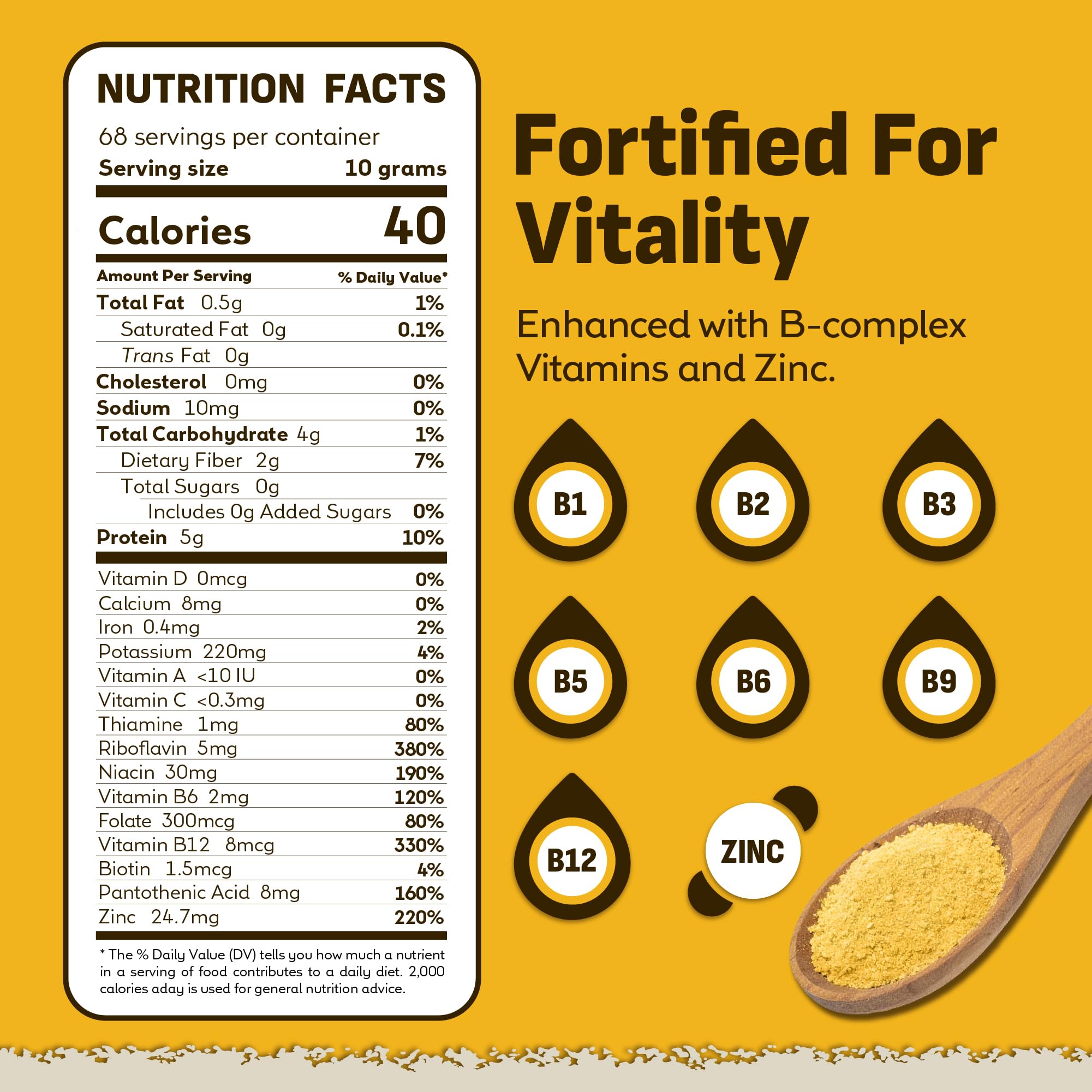 Coolinario Nutritional Yeast, Fortified, Large Flakes (1 GAL - 1.5 LBS) 🍁 All In One Marketplace Canada