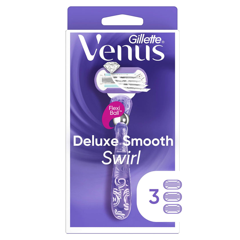 Gillette Venus Deluxe Smooth Swirl Womens Razor Handle + 3 Blade Refills 🍁 All In One Marketplace Canada