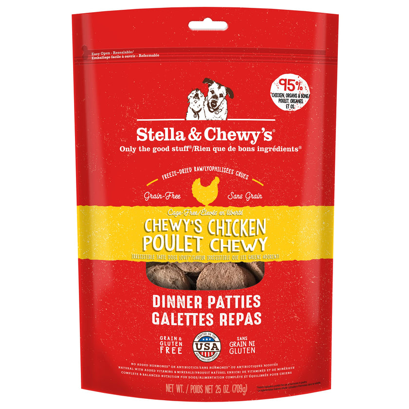 Stella & Chewy’s Freeze Dried Raw Dinner Patties – Grain Free Dog Food, Protein Rich Chewy’s Chicken Recipe – 708g Bag 🍁 All In One Marketplace Canada