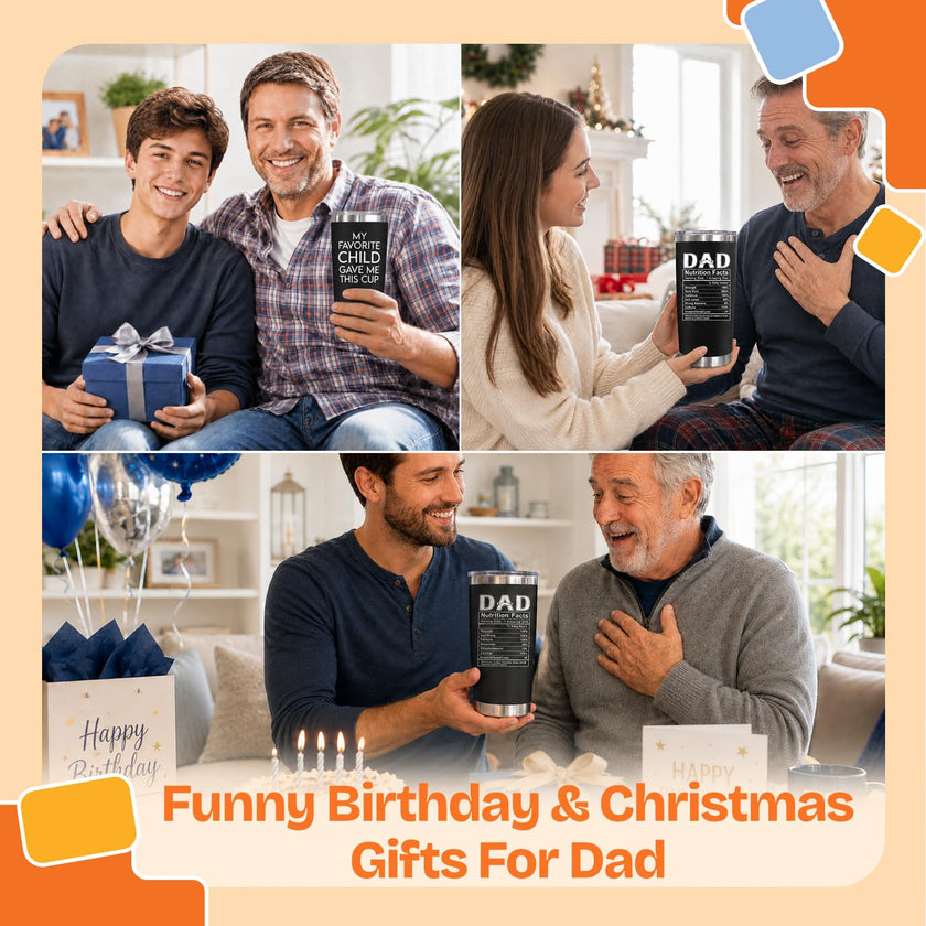 NewEleven Fathers Day Gift for Dad - Birthday Gift for Dad from Kids - Gifts for Husband - Birthday Present Ideas for Father from Daughter, Son - 20 Oz Tumbler 🍁 All In One Marketplace Canada