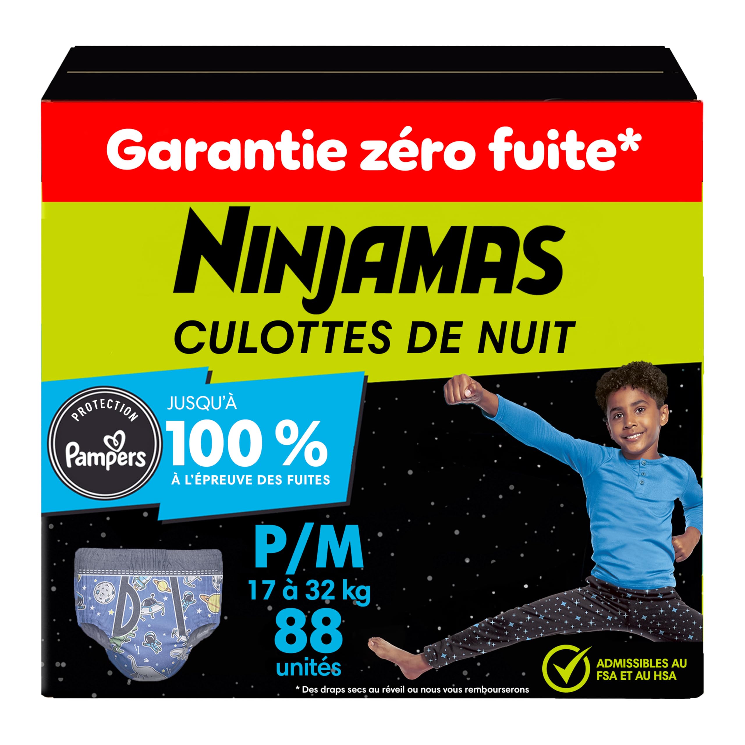 Pampers Ninjamas Nighttime Bedwetting Underwear Boys Size S/M (38-65 lbs) 88 Count (Packaging & Prints May Vary) 🍁 All In One Marketplace Canada
