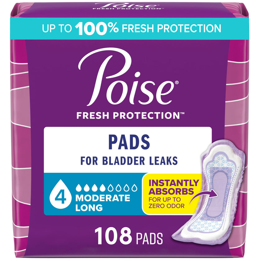 Poise Postpartum Incontinence Pads, Moderate Absorbency, Long, 108 Count (2 Packs of 54) 🍁 All In One Marketplace Canada