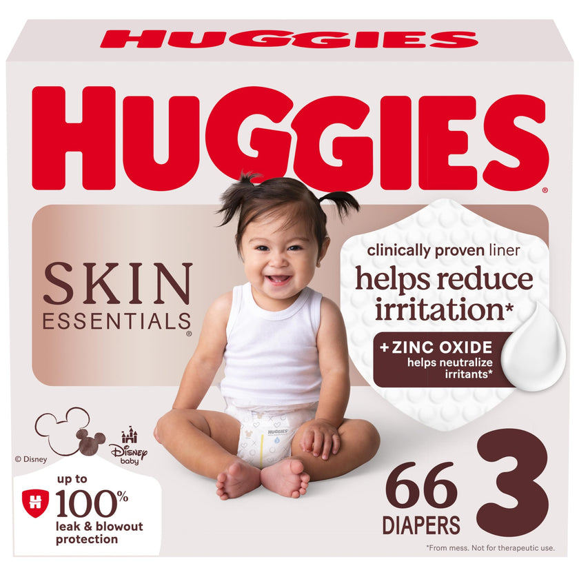 Huggies Size 3 Diapers, Skin Essentials Baby Diapers, Size 3 (16-28 lbs), 66 Count 🍁 All In One Marketplace Canada