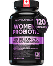 Nutratology® Probiotics for Women | Canadian-Made | 40 Billion CFUs Per Capsule | 80 Billion CFUs Per Serving - Bloating Relief & Digestion - 4 Strains of Women's Probiotic for Gut Health -120 Count 🍁 All In One Marketplace Canada