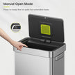 EKO Deluxe Mirage-T 50 Liter / 13.2 Gallon Touchless Rectangular Motion Sensor Trash Can, Matte Stainless Steel Finish 🍁 All In One Marketplace Canada