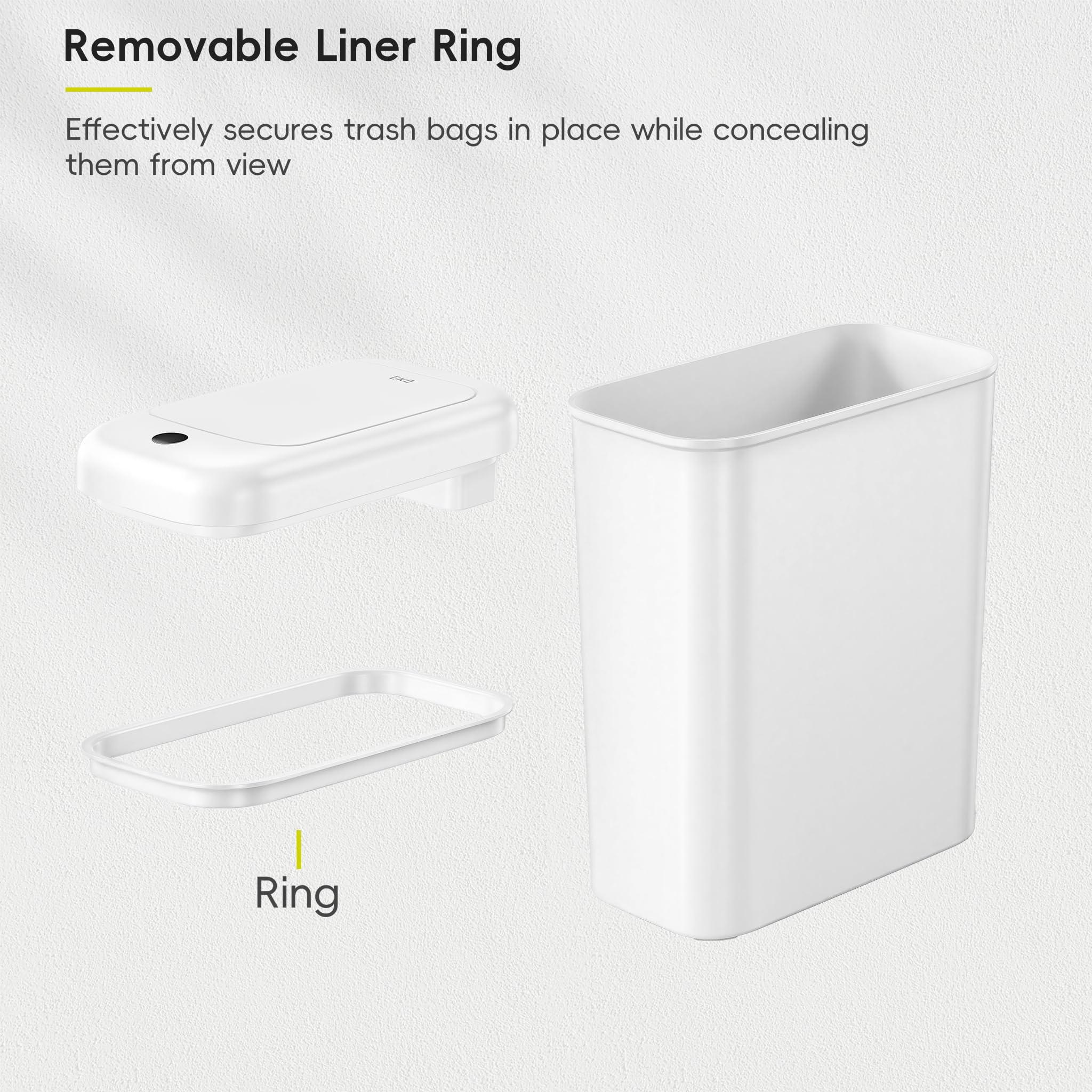 EKO Automatic Bathroom Trash Can with Lid, 2.6 Gallon Slim Touchless Garbage Can, Waterproof Motion Sensor Trash Bin for Bathroom, Office, Kitchen, White 🍁 All In One Marketplace Canada