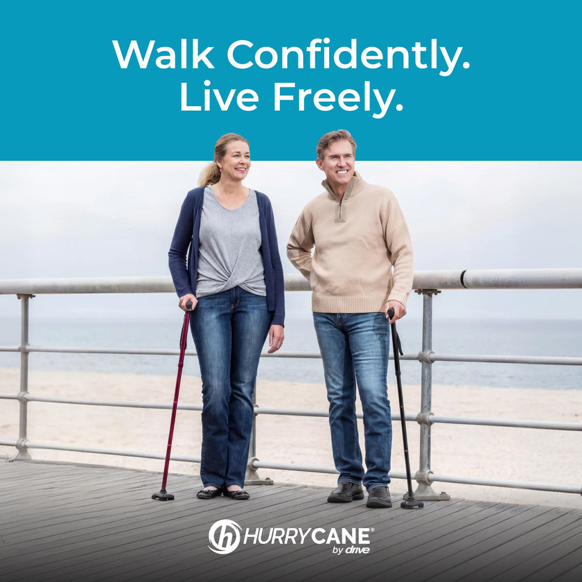 HurryCane Freedom Edition Folding Walking Cane, Black 🍁 All In One Marketplace Canada