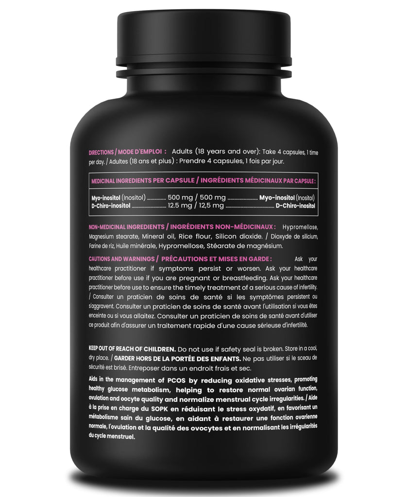 Inositol Supplement for Women | 180 Count | Myo & D-Chiro Inositol 2000 mg + 50 mg, Ideal 40:1 Ratio | Hormone Balance Support | PCOS & PMOS Supplement for Women | Menstrual Cycle & Ovarian Health Support 🍁 All In One Marketplace Canada