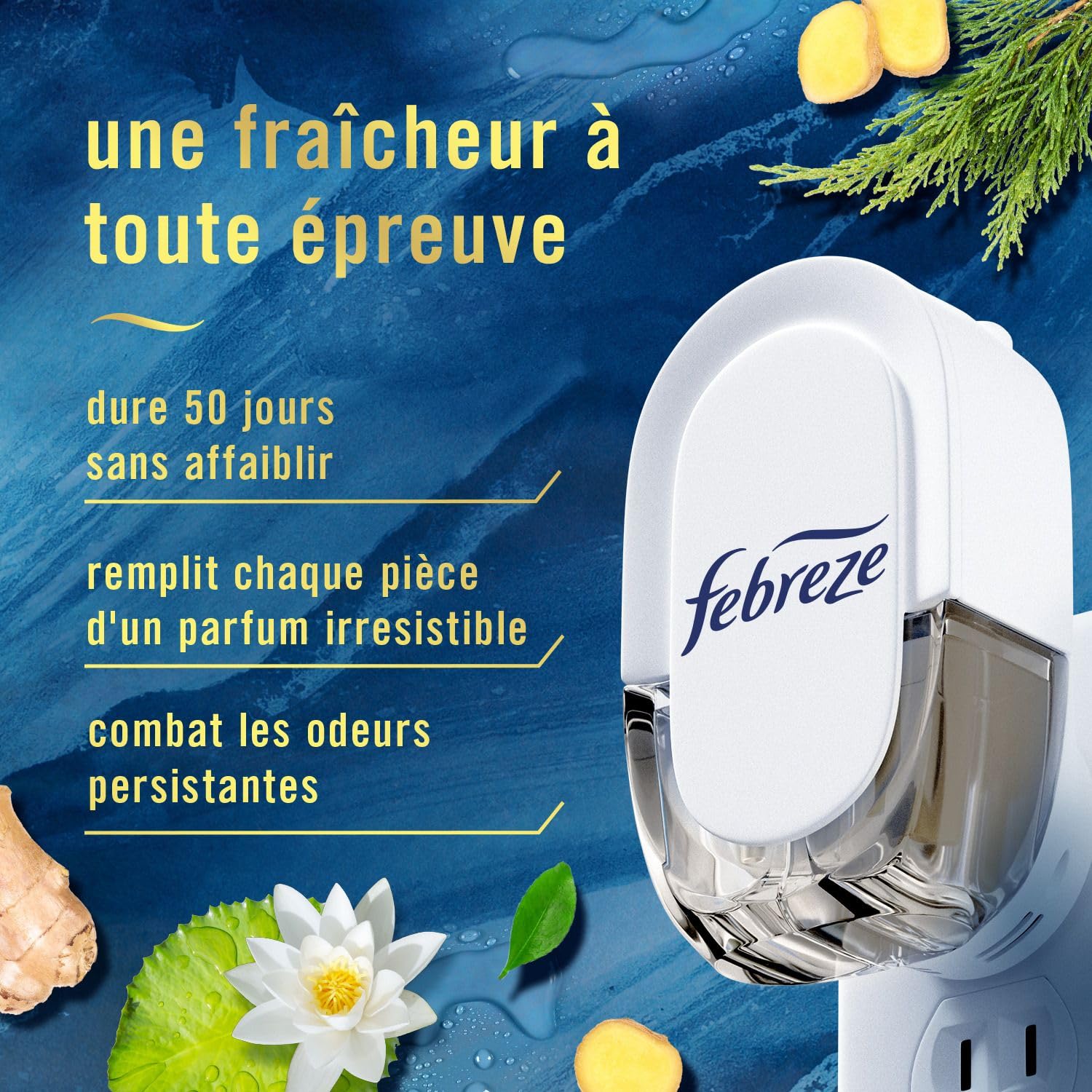 Febreze Plug In Air Freshener, Odor-Fighting Scented Oil Refill for Home and Bathroom and Kitchen, Long Lasting for Strong Odors, Ocean & Mountain Scents, 4 Count 🍁 All In One Marketplace Canada