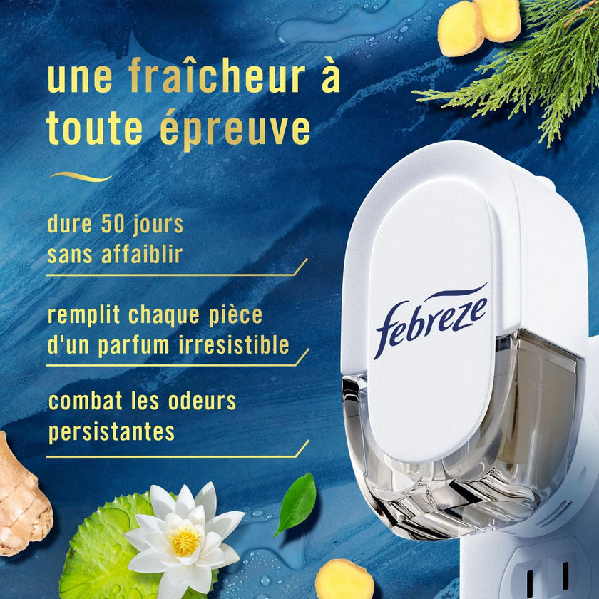 Febreze Plug In Air Freshener, Odor-Fighting Scented Oil Refill for Home and Bathroom and Kitchen, Long Lasting for Strong Odors, Ocean & Mountain Scents, 4 Count 🍁 All In One Marketplace Canada
