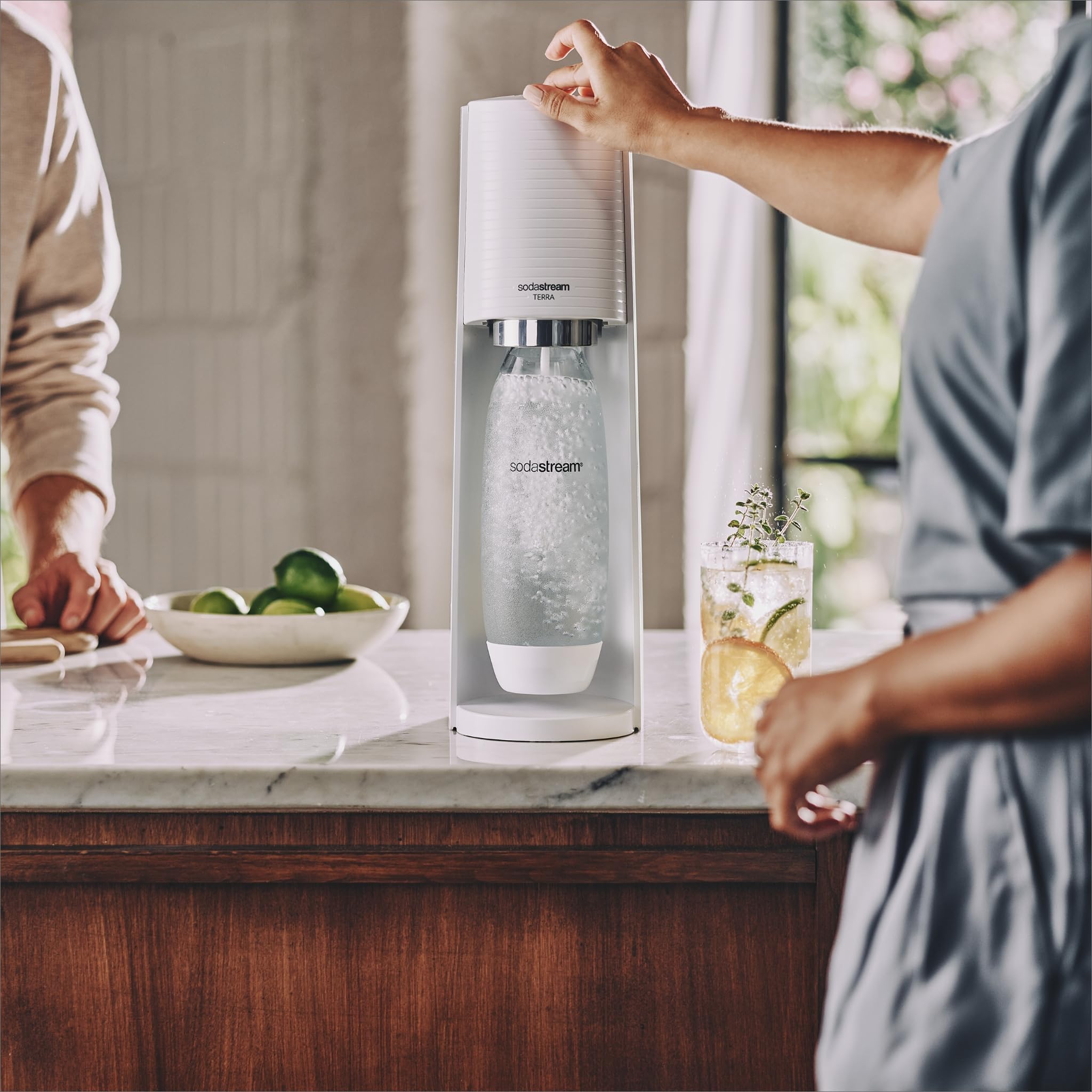 SodaStream Terra Sparkling Water Maker Bundle (White), with CO2, DWS Bottle, and Bubly Drops Flavors 🍁 All In One Marketplace Canada