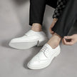 Men's White Pointed Toe Dress Shoes British Formal Business Lace-Up Leather Shoes Canada USA