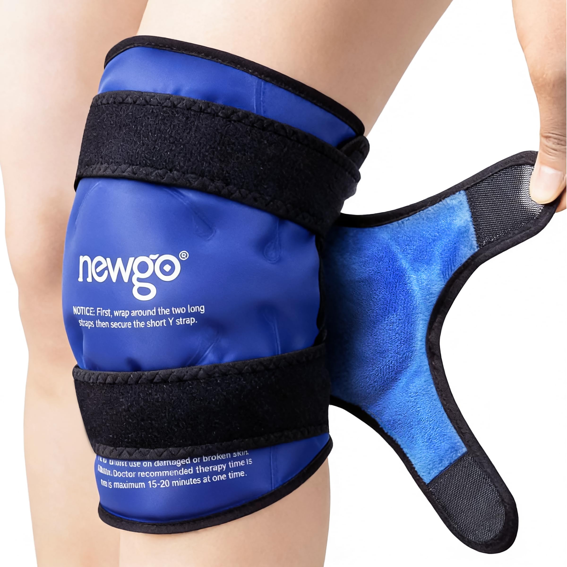 NEWGO Ice Pack for Knee Replacement Surgery, Reusable Gel Cold Pack Knee Ice Pack Wrap Around Entire Knee for Knee Injuries, Knee Ice Wrap for Pain Relief, Swelling, Bruises 🍁 All In One Marketplace Canada