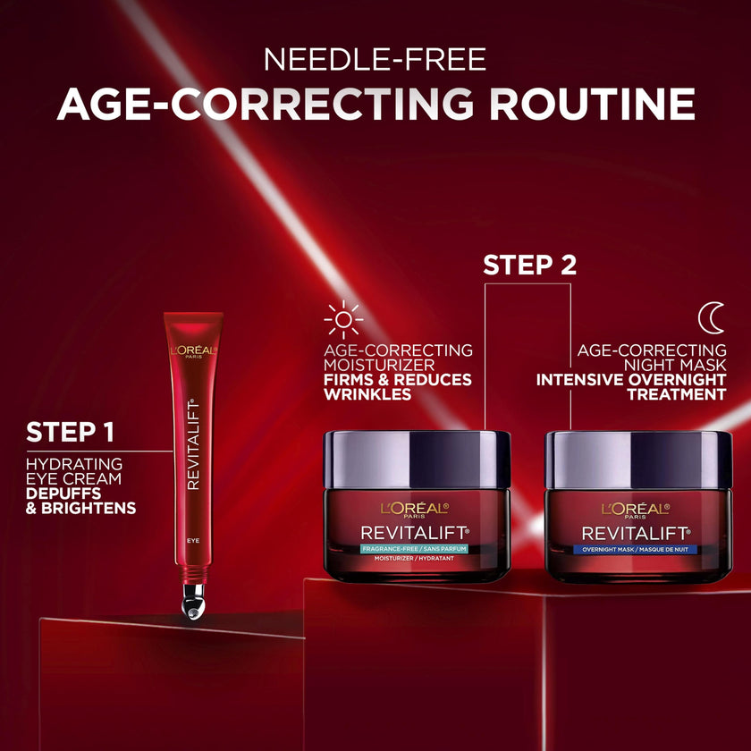 L’Oréal Paris Eye Cream For Wrinkles, with Hyaluronic Acid, Vitamin C, Under Eye Cream to Reduce Look of Wrinkles and Under-Eye Bags, Revitalift Triple Power LZR, Skincare, 15ml 🍁 All In One Marketplace Canada
