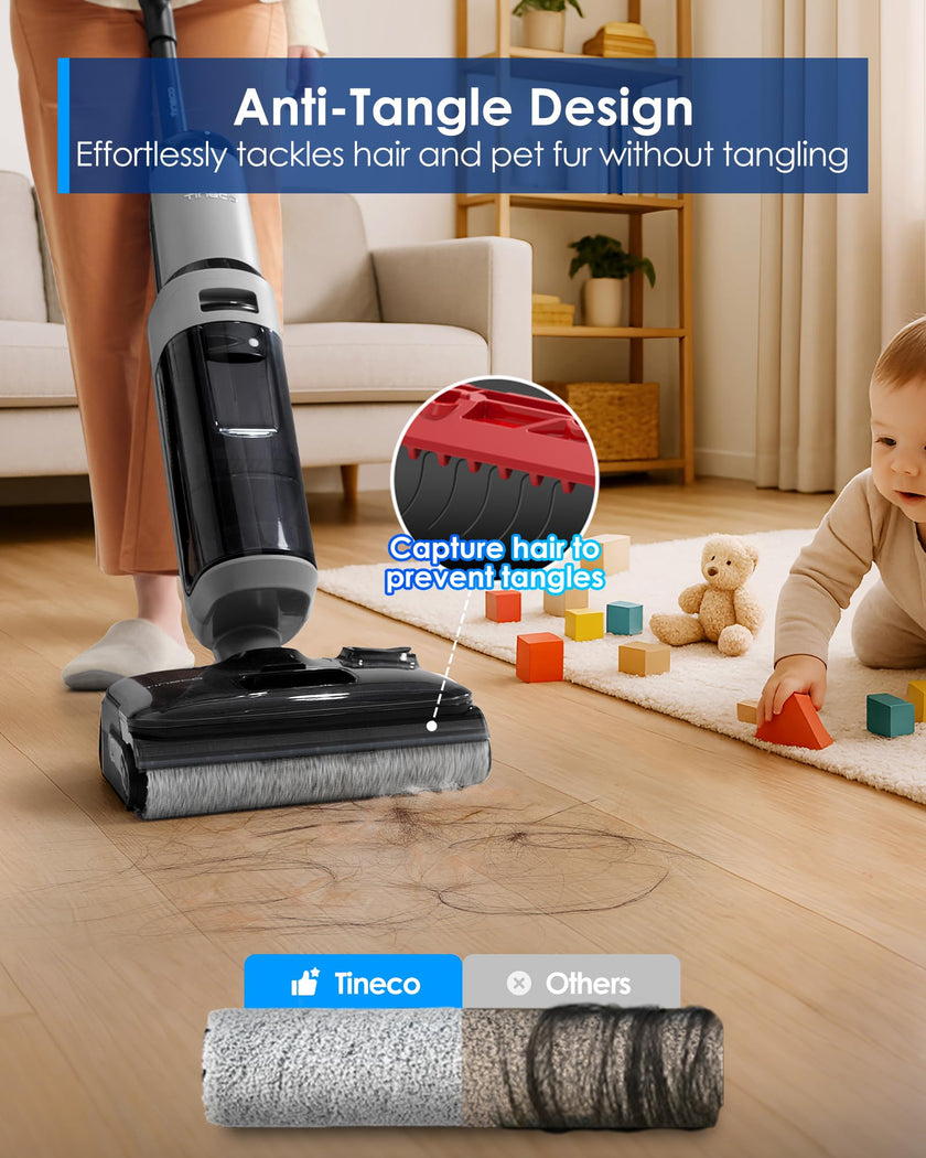 Tineco Floor ONE i5 Stretch Wet Dry Vacuum Cleaner,Vacuum & Mop in One Step,180° Lay-Flat Design,Anti-Tangle Design,Dual-Sided Edge Cleaning,Up to 30* Minutes Runtime,Large-Capacity Water Tanks 🍁 All In One Marketplace Canada