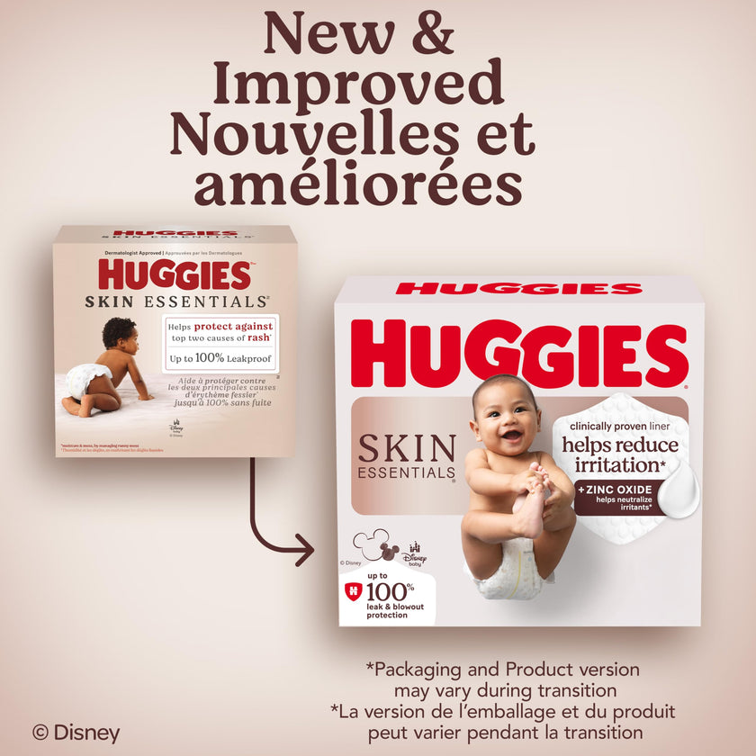Huggies Size Newborn Diapers, Skin Essentials Baby Diapers, Newborn (6-9 lb.), 76 Ct 🍁 All In One Marketplace Canada