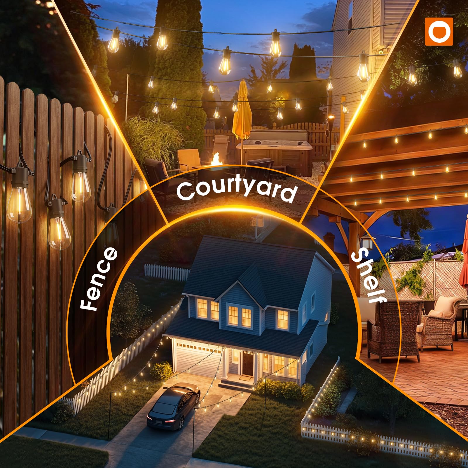 addlon 54FT(48+6) Solar String Lights Outdoor Waterproof with Remote&USB Port Solar Patio Lights Long Last for 20+Hrs, 3 Light Modes, Dimmable Solar Lights for Outside Backyard Party 🍁 All In One Marketplace Canada
