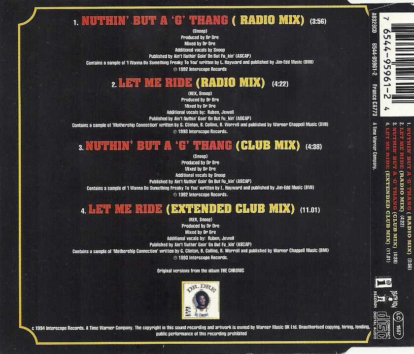 Nuthin' but a 'g' thang [Single-CD]