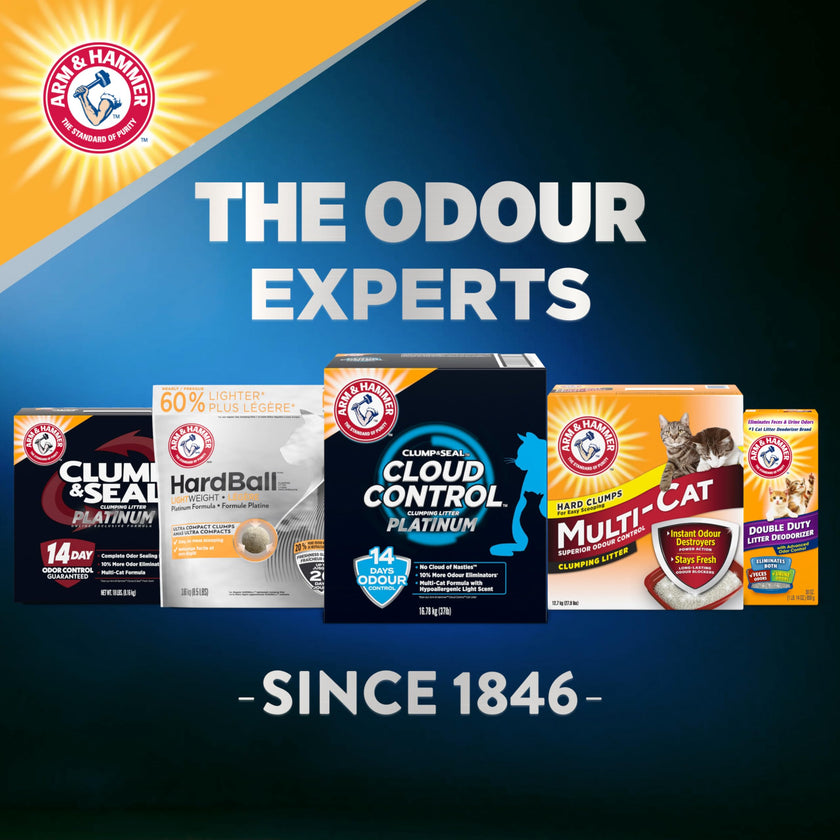 ARM & HAMMER Platinum Cat Litter Cloud Control, Extra Strength with 14 Days of Odour Control, Multi-Cat Clumping Cat Litter with Hypoallergenic Light Scent, Value Size 16.78kg (Pack of 1) 🍁 All In One Marketplace Canada