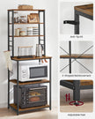 VASAGLE Coffee Bar, Baker’s Rack for Kitchen with Storage, 6-Tier Kitchen Shelves with 6 Hooks, Microwave Stand, Industrial, 15.7 x 23.6 x 65.7 Inches, Rustic Brown and Black UKKS024B01 🍁 All In One Marketplace Canada
