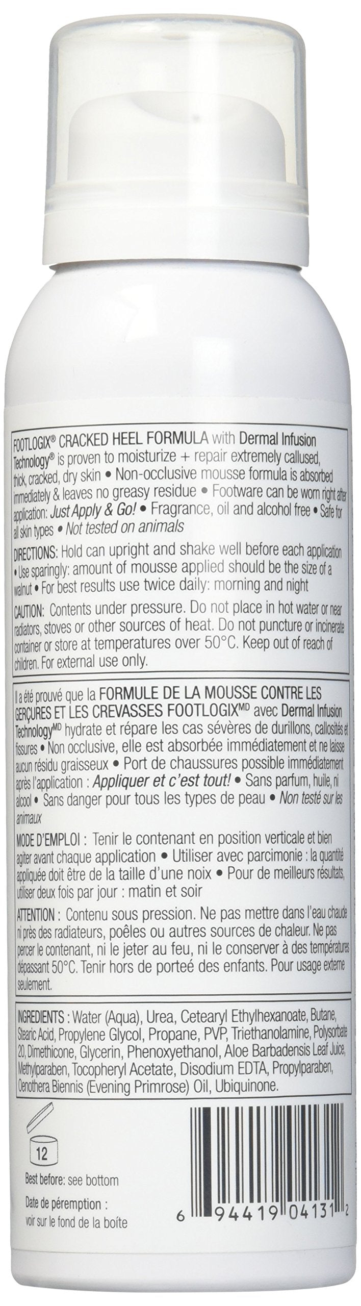 Footlogix Cracked Heel Formula Mousse – Intensive Foot Foam for Rough, Split Skin on Heels – Lightweight, Fast-Absorbing Hydration – 125 ml / 4.2 oz, Non-Greasy Finish 🍁 All In One Marketplace Canada