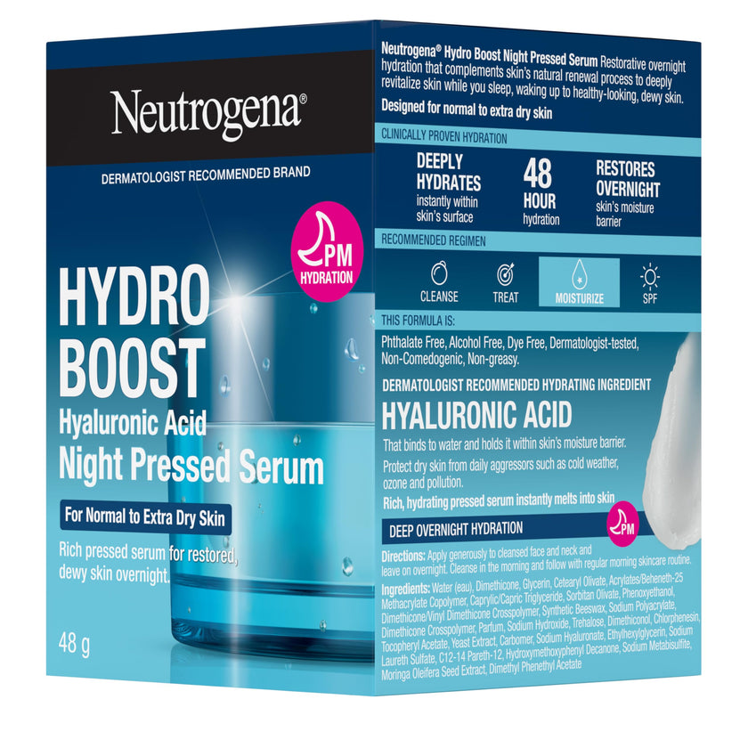 Neutrogena Moisturizer Neutrogena Hydro Boost Night Pressed Face Serum With Purified Hyaluronic Acid and Antioxidants for moisturized Skin, 48g, 48 Milliliters 🍁 All In One Marketplace Canada