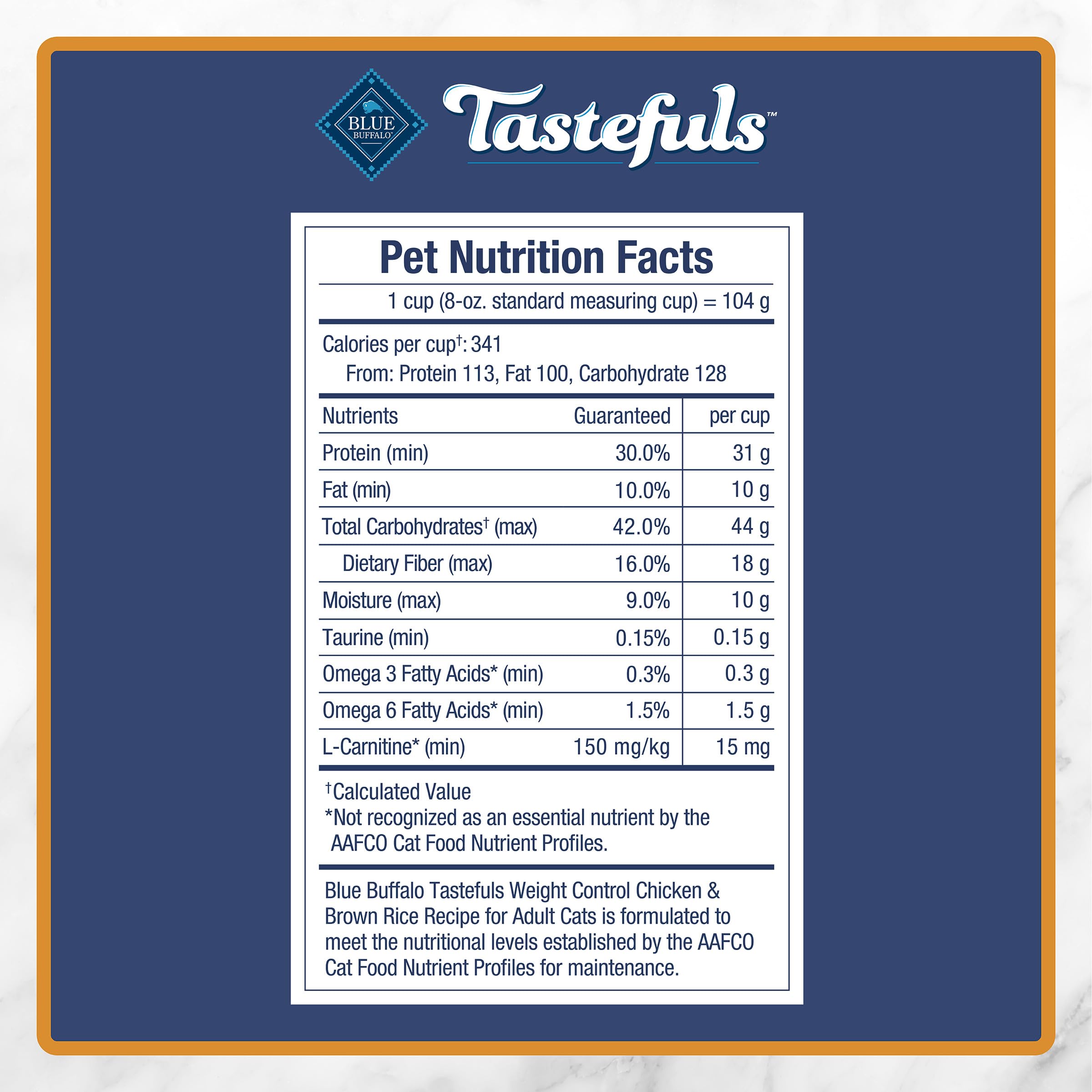 Blue Buffalo Tastefuls Chicken & Brown Rice Recipe Adult Dry Cat Food Weight Control, Real Chicken First, Deliciously Healthy Natural Cat Food, Supports Digestive Care and Coat Health, 3.1kg/7 lbs. 🍁 All In One Marketplace Canada