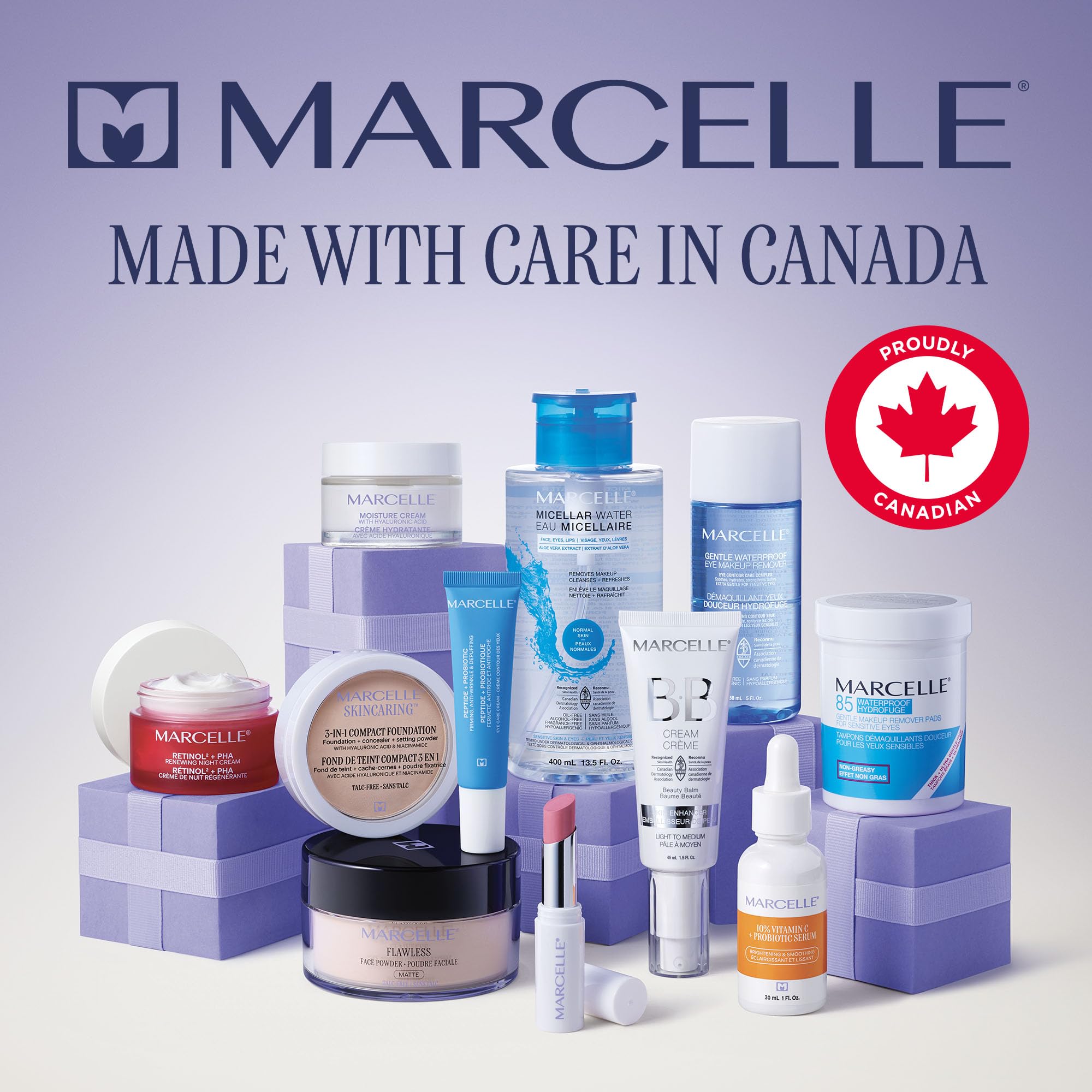 Marcelle Micellar Water, Dry + Sensitive Skin, with Hyaluronic Acid, Cleanses, Removes Makeup and Tones, Hypoallergenic, Oil-Free, Alcohol-Free, Fragrance-Free, Cruelty-Free, 400 mL 🍁 All In One Marketplace Canada