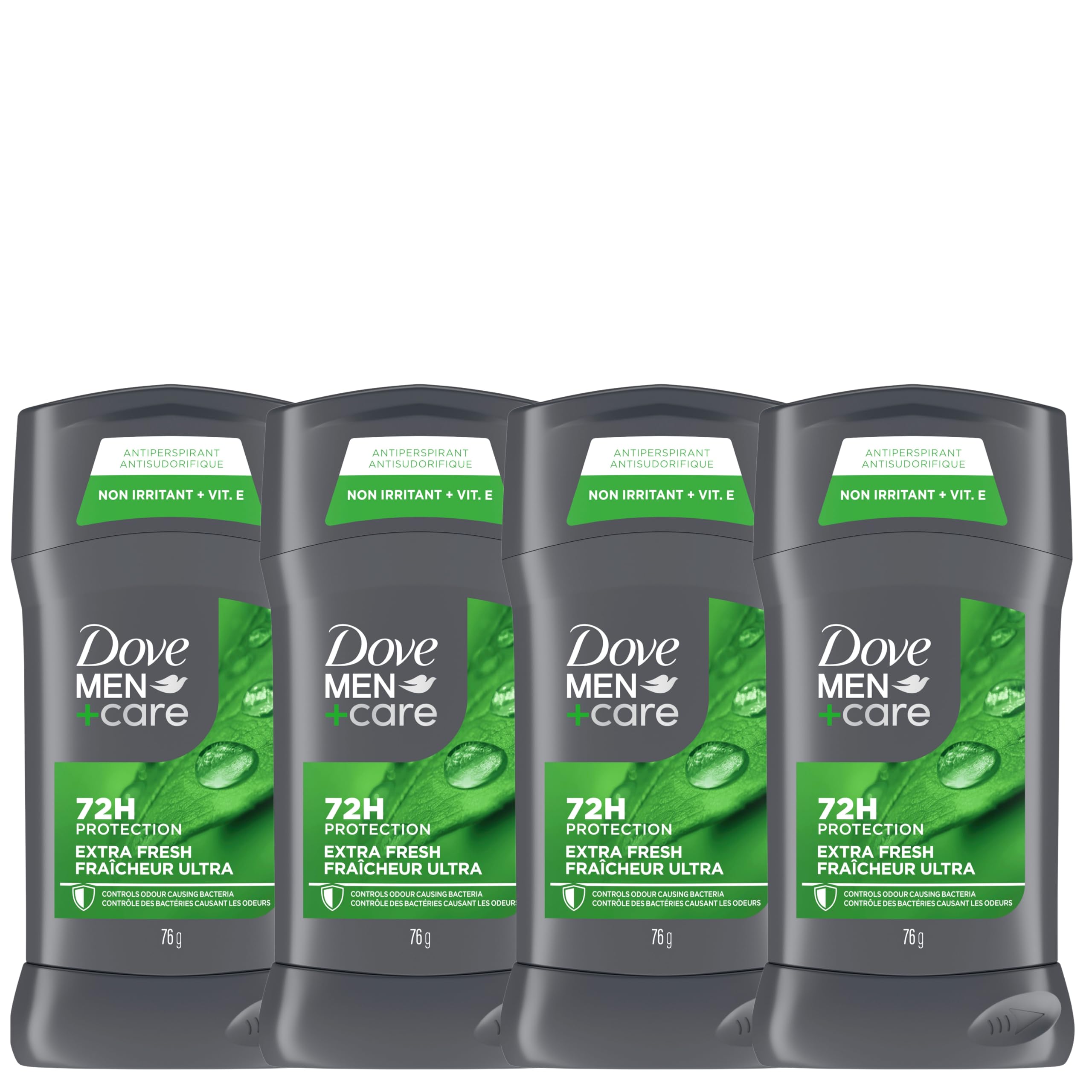 Dove Men+Care Antiperspirant Stick for 72h sweat & odour protection Extra Fresh with Triple Action moisturizer to help prevent skin irritation caused by dryness, 76g (Pack of 4) 🍁 All In One Marketplace Canada