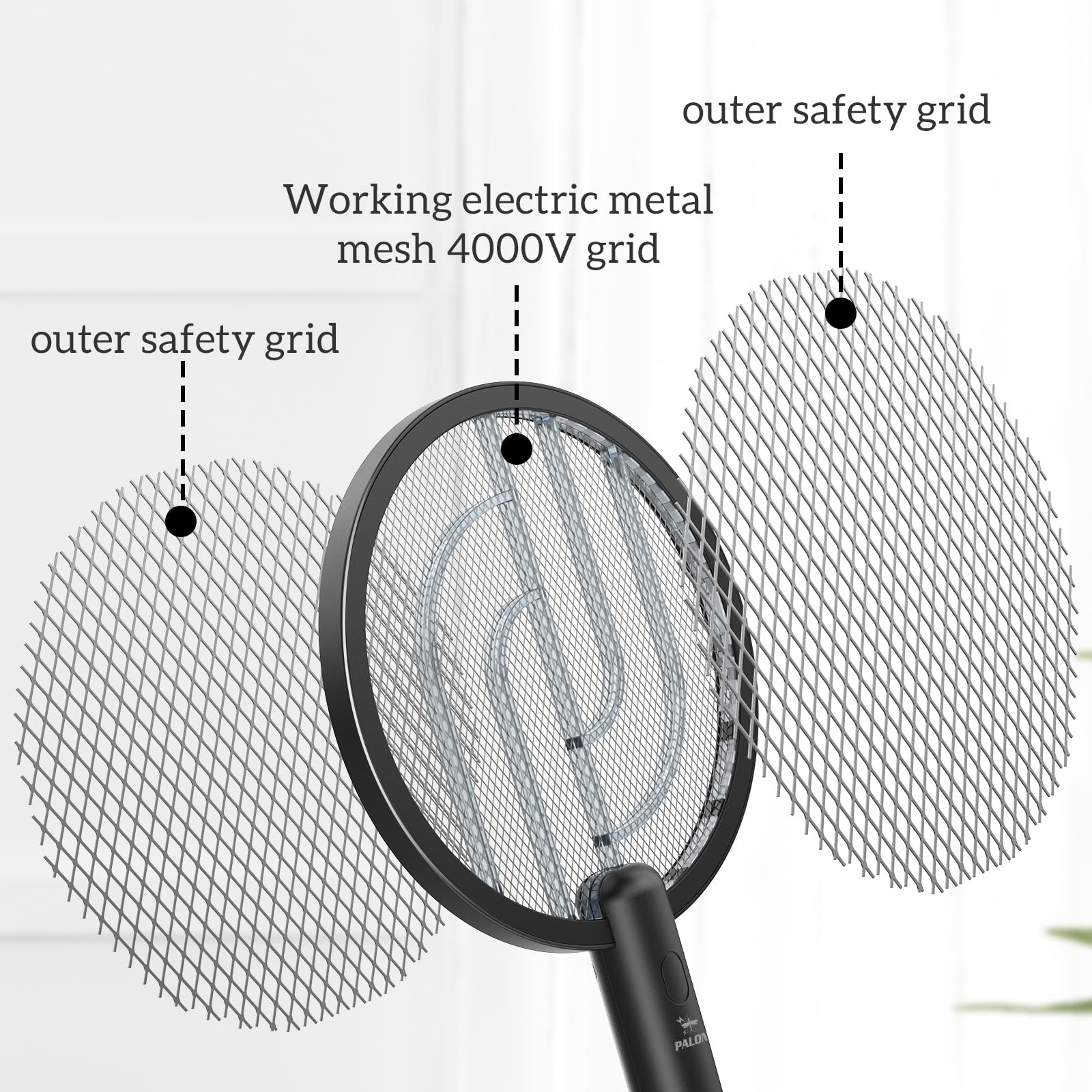 PALONE Bug Zapper Racket, Electric Bug Zapper, 4000V Electric Swatter 3 Layers Lamp, Indoor Zapper Without Waving Hands for Kitchen, Home, Garden and Outdoors(Black) 🍁 All In One Marketplace Canada