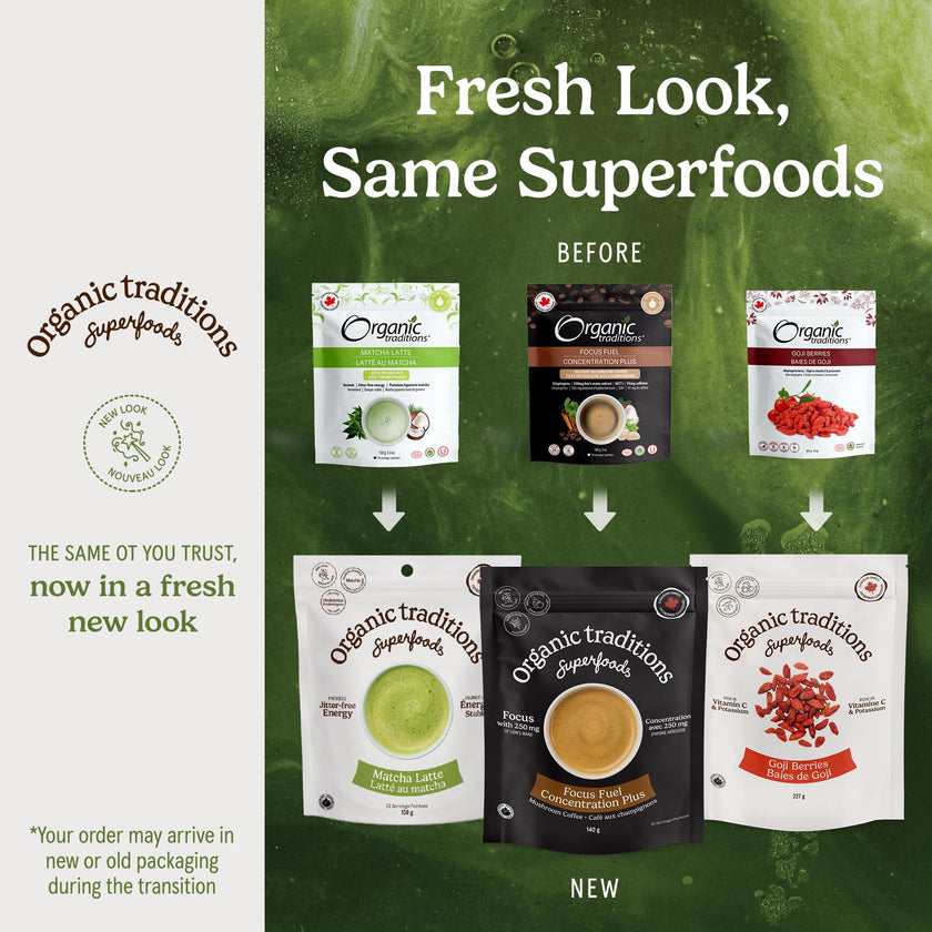 Organic Traditions Matcha Latte Powder, Japanese Matcha Green Tea With Coconut Milk, Naturally Occurring Caffeine And L Theanine, Lightly Sweetened Instant Latte Drink With Probiotics, 150g / 5.3oz 🍁 All In One Marketplace Canada