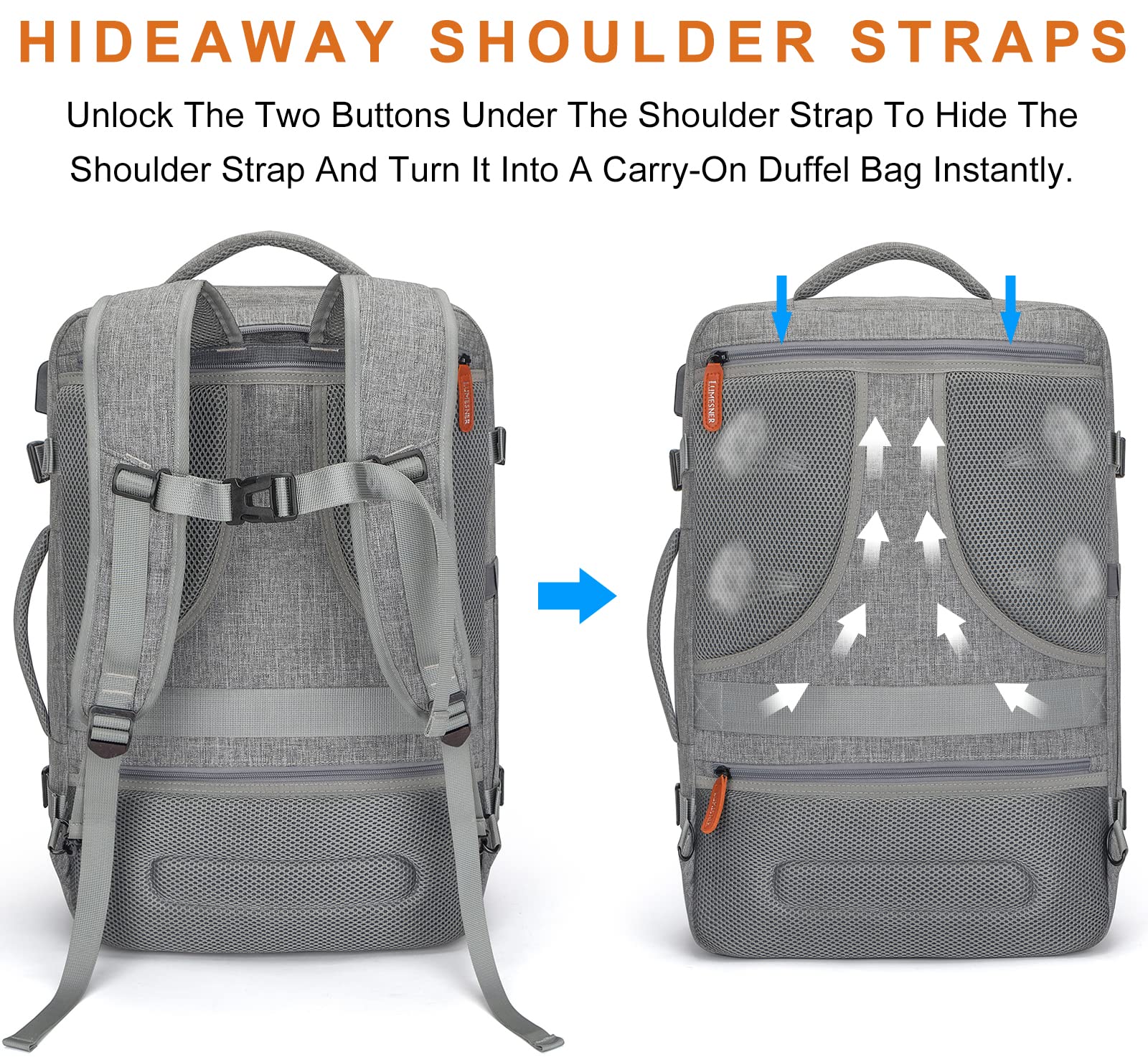 Carry on Backpack, Extra Large 40L Flight Approved Travel Backpack for Men & Women,Expandable Large Suitcase Backpacks With 4 Packing Cubes,Water Resistant Luggage Daypack Business Weekender Bag,Grey 🍁 All In One Marketplace Canada