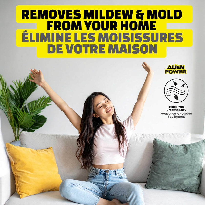 Alien Power 48 Fl Oz Instant Stain Remover Spray for Mold and Mildew, All Purpose No-Scrub Cleaner for Bathroom & Household Surfaces, Tiles, Wall, Black Mold, Mould, Grout - 2 Pack Set 🍁 All In One Marketplace Canada