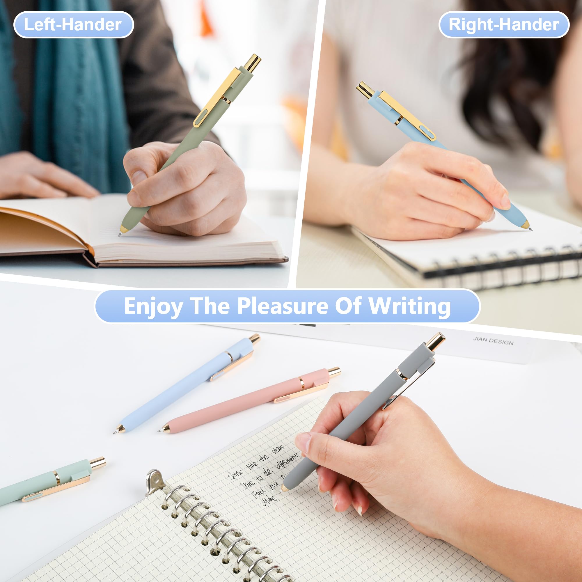 Siwyit Gel Pens 6 Pcs, 0.5mm Quick Dry Black Ink Pens Fine Point Smooth Writing Pens,Retractable Pens for Journaling Note Taking,Stylo Gel Gift for Women (Morandi-6PC) 🍁 All In One Marketplace Canada
