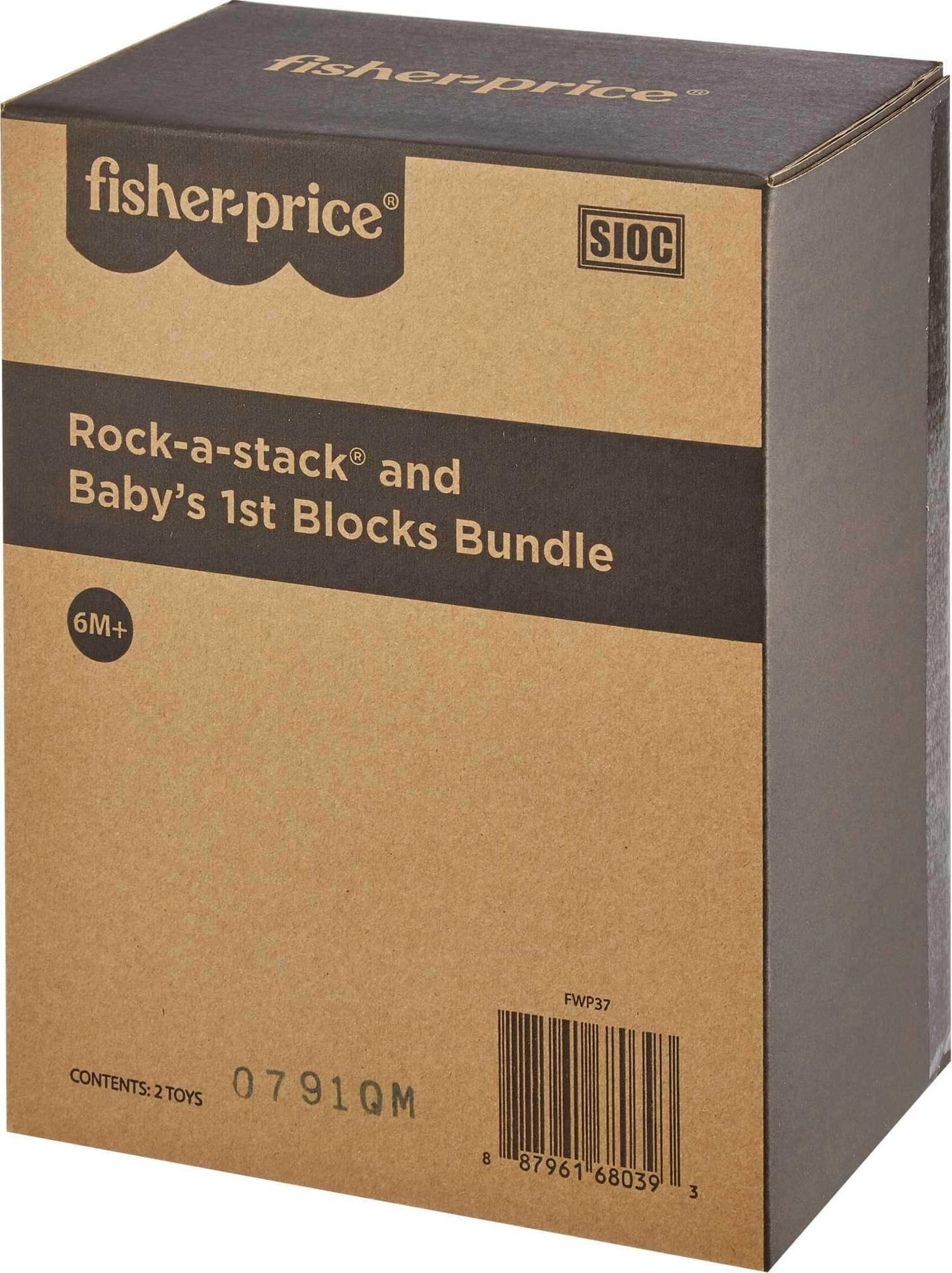 Fisher-Price Baby’s First Blocks & Rock-a-Stack Toy Set, Bucket of 10 Shapes & Ring Stacking Activity for Developmental Play Ages 6+ Months 🍁 All In One Marketplace Canada