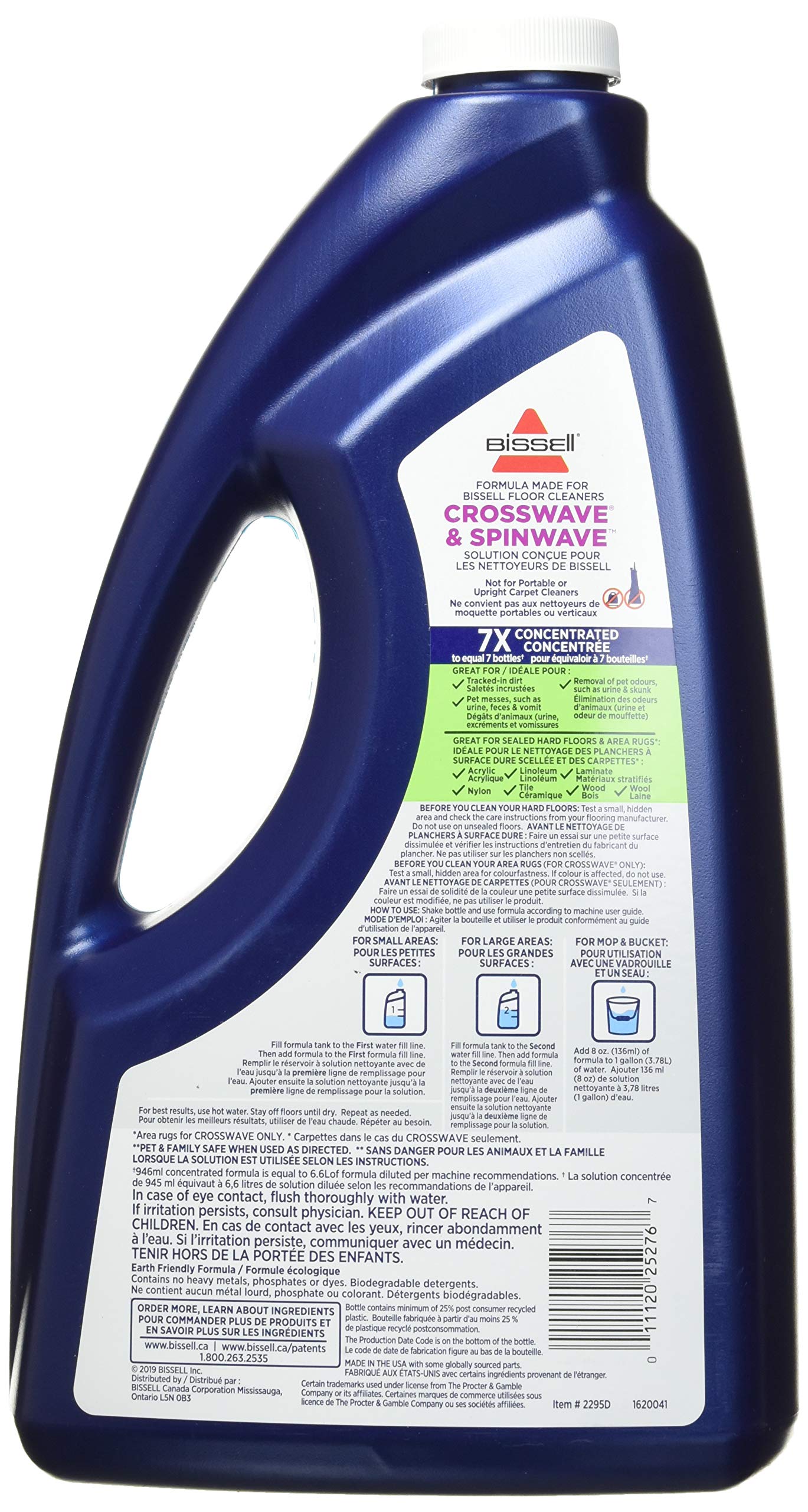 BISSELL Multi-Surface Pet Cleaning Formula with Febreze Freshness for CrossWave, SpinWave and Hard Floor Cleaners, 64oz, Dissolves Pet Messes, Streak-Free on Sealed Floors, Earthco-Friendly, 2295D 🍁 All In One Marketplace Canada