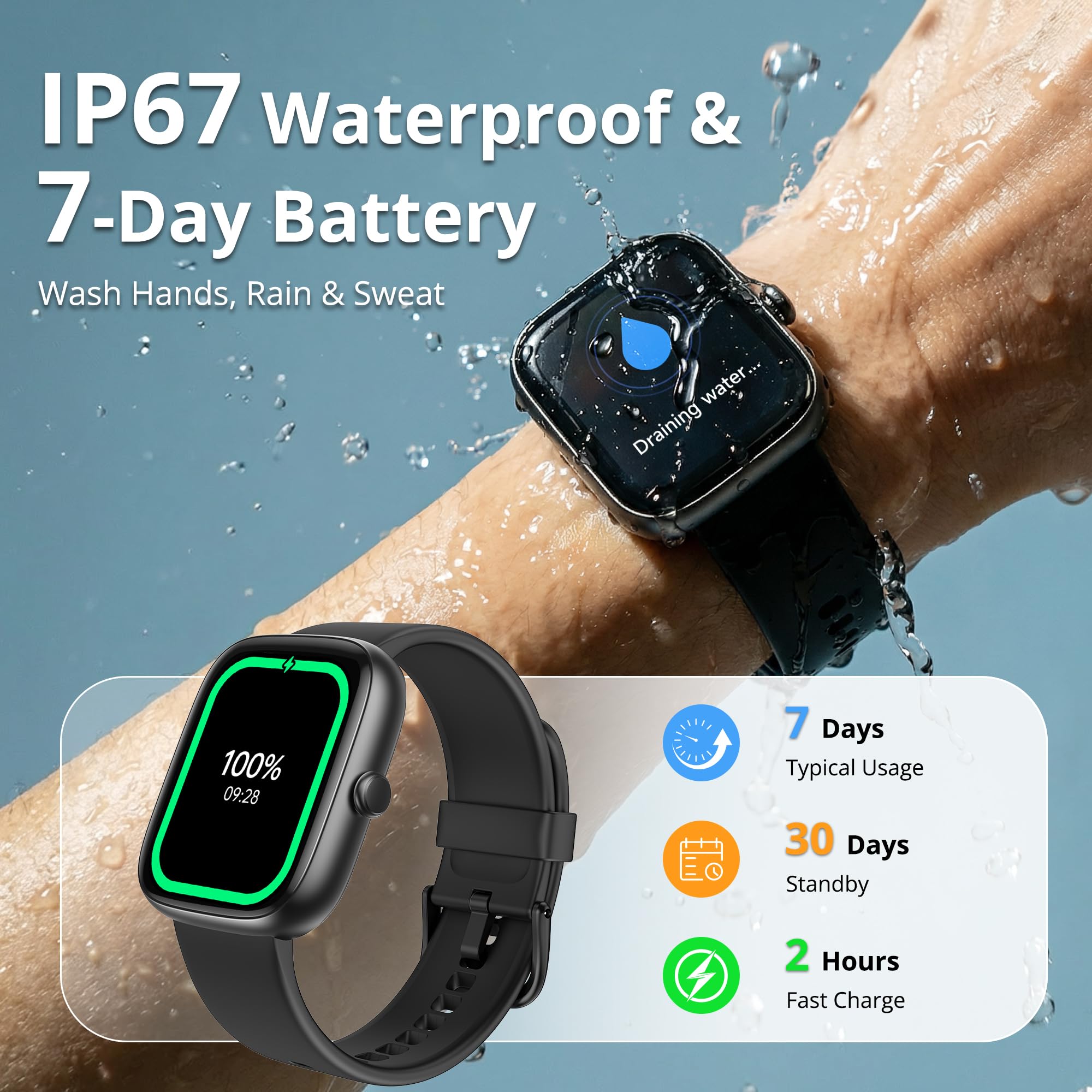 Fixwink Smart Watch for Men Women (Answer/Make Call), 1.83
