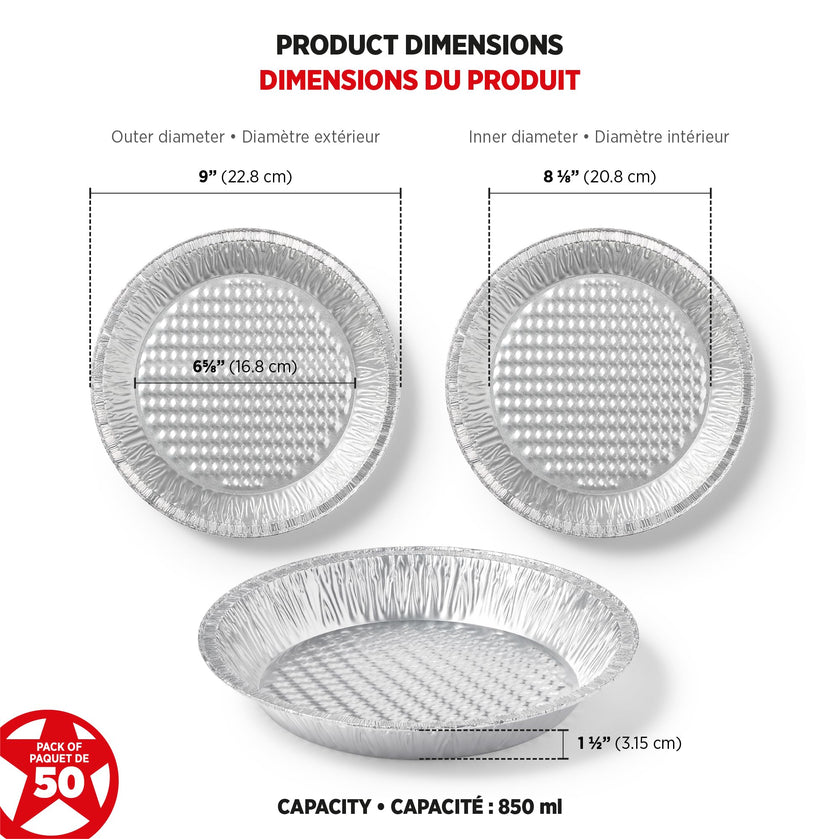 Starfrit 50-Pack Aluminum Pie Plates, 9