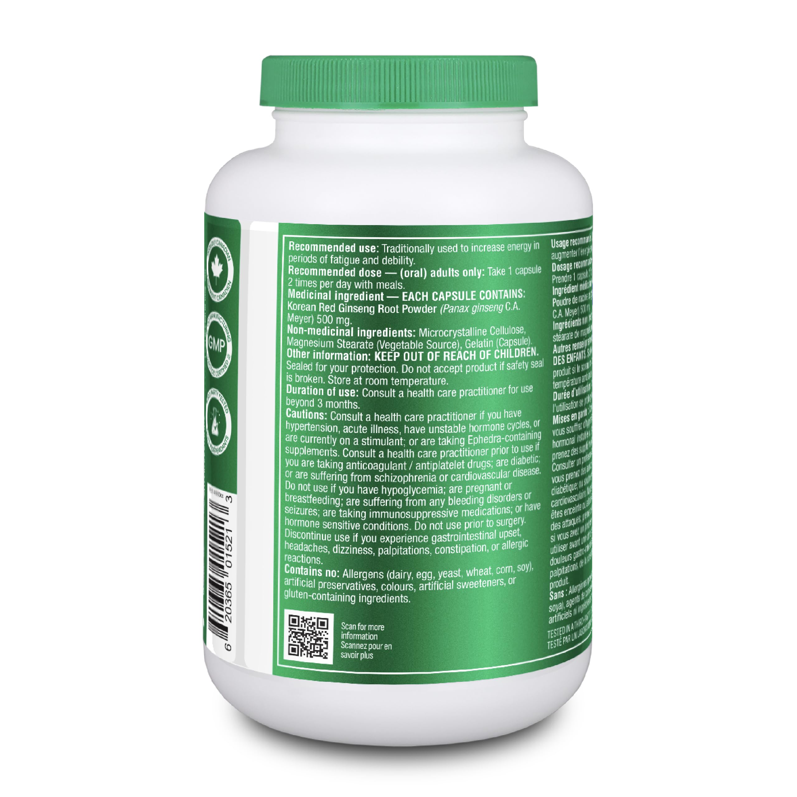 Organika Canadian-Made Korean Red Ginseng - 6 Year Old Roots, Energy Support, Stress Support, Warming Effect- 200caps 🍁 All In One Marketplace Canada