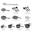 Tramontina PrimaWare 18-Piece Nonstick Cookware Set, Gray 🍁 All In One Marketplace Canada