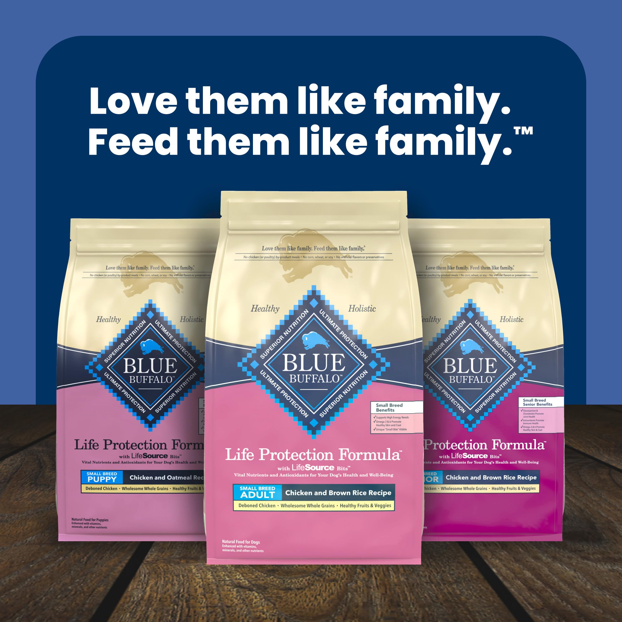 Blue Buffalo Life Protection Formula Chicken & Brown Rice Small Breed Adult Dry Dog Food, Supports Immunity with Antioxidant-Rich LifeSource Bits, Promotes Healthy Muscles, 6.8kg/15 lbs 🍁 All In One Marketplace Canada