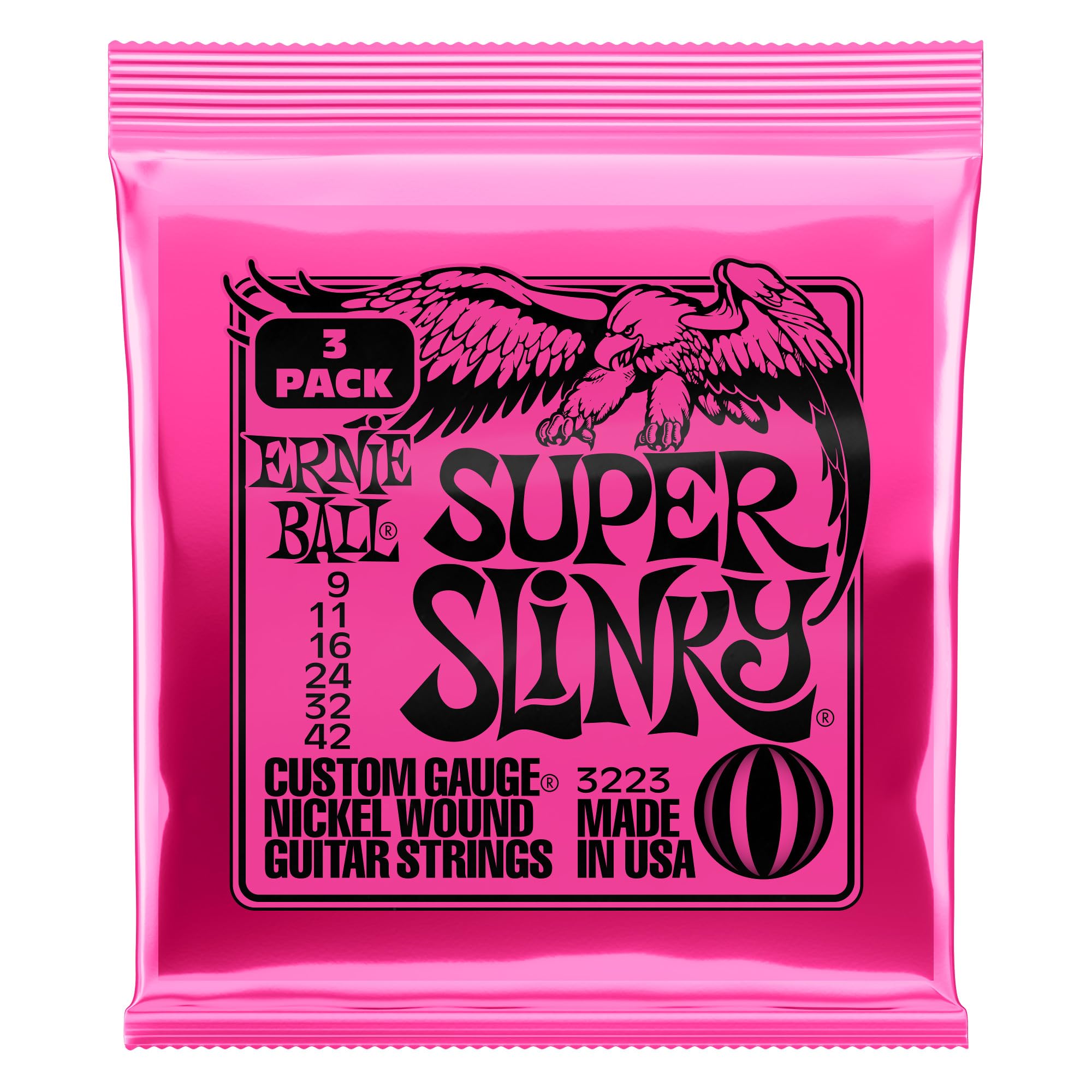 Ernie Ball Super-Slinky-Nickel-Wound-Electric-Guitar-Strings-3-pack,-9-42-Gauge-(P03223) 🍁 All In One Marketplace Canada