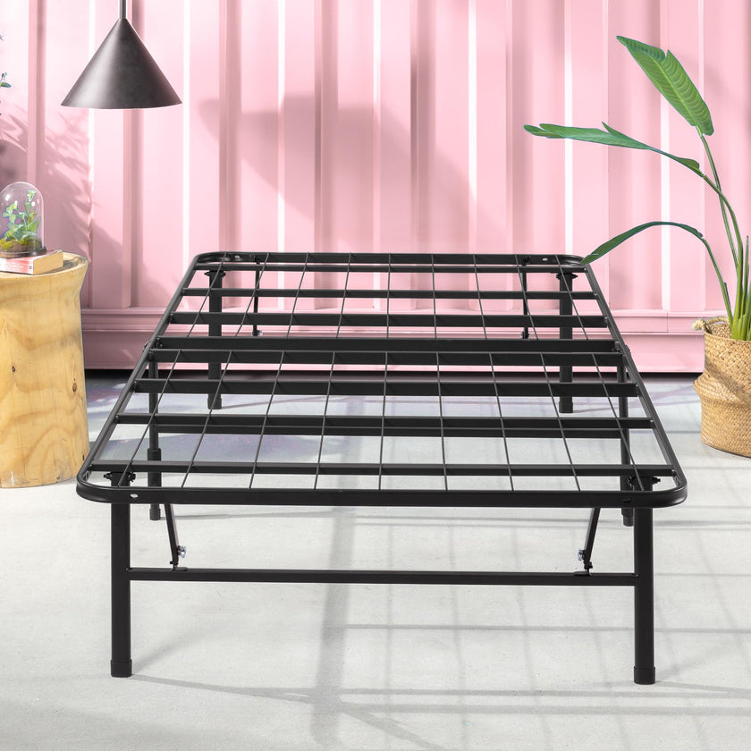 ZINUS SmartBase Tool-Free Assembly Mattress Foundation / 14 Inch Metal Platform Bed Frame/No Box Spring Needed/Sturdy Steel Frame/Underbed Storage, Black, Twin, Regular 🍁 All In One Marketplace Canada